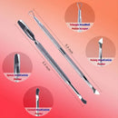YADADA 2 Pcs Nail Cuticle Pusher Set With Case | Quality Stainless Steel Metal Cuticle Pusher For Dead Skin
