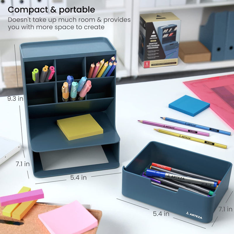 Wellerly Desk Organizer, Office Supplies Desk Organization Accessories Pen  Holder Organizers Set Multi-Functional Mesh Storage Caddy with 6