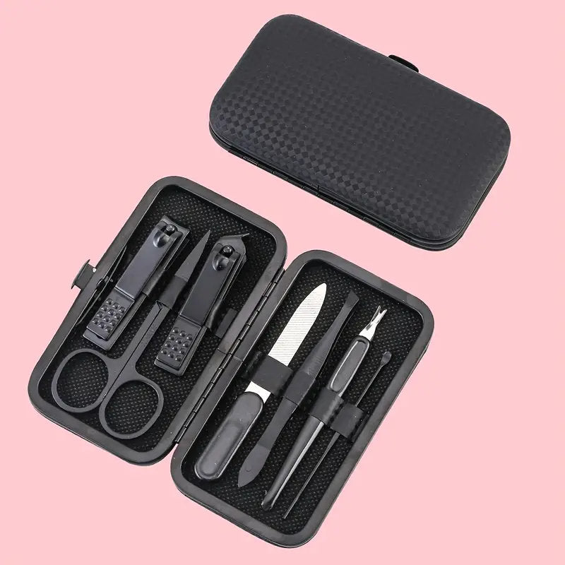 7 Pcs Nail Clippers Manicure Set With Cuticle Nipper Stainless Household Nail Clipper Set Professional Pedicure Set Nail Scissors Grooming
