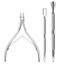 Nail Cuticle Nipper Double Spring Dead Skin Pusher For Nail Art Manicure Pedicure Tools Kit