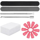Gel Nail Polish Remover Tools Kit Include Nail Remove Clip | Cuticle Pusher | Cuticle Peeler | Nail File And Cotton Pad