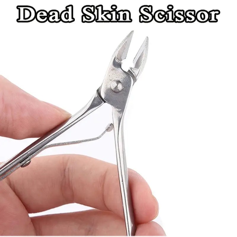 Nail Cuticle Nipper Double Spring Dead Skin Pusher For Nail Art Manicure Pedicure Tools Kit