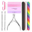 Nail File And Buffer 3pcs Double Sided Nail File Rectangular Nail Buffer Buffer Block Sponge Polished | Nail Brush Come With Cuticle Nipper