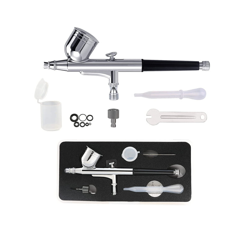 SAGUD Airbrush Kit Dual-Action Gravity Feed Air Brush Gun with 0.3mm and 1/3 oz.