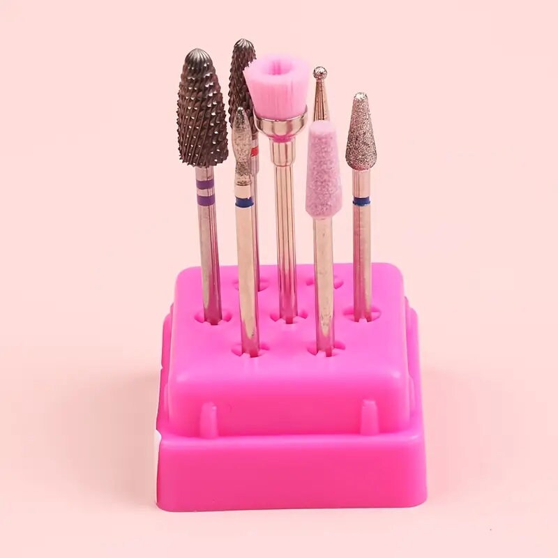 7 Pcs Professional Electric Nail Drill Bits Tungsten Steel Bit Nail Gel Polish Remover Milling Cutters Burr Brush Cuticle Cleaner Manicure
