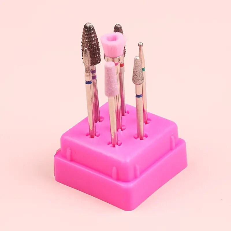 7 Pcs Professional Electric Nail Drill Bits Tungsten Steel Bit Nail Gel Polish Remover Milling Cutters Burr Brush Cuticle Cleaner Manicure