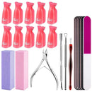 Nail File And Buffer 22 Pcs Professional Manicure Tools Kit With Stainless Steel Cuticle Pusher And Dead Skin Fork Nail Removal Nail Care