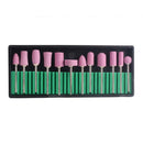 12 Pcs/Set Mill Drill Bits Set For Manicure Electric Pedicure Machine Quartz Milling Head Replacement Grinding Cutters Nail Art