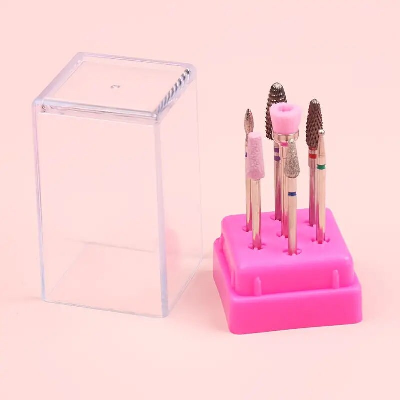 7 Pcs Professional Electric Nail Drill Bits Tungsten Steel Bit Nail Gel Polish Remover Milling Cutters Burr Brush Cuticle Cleaner Manicure