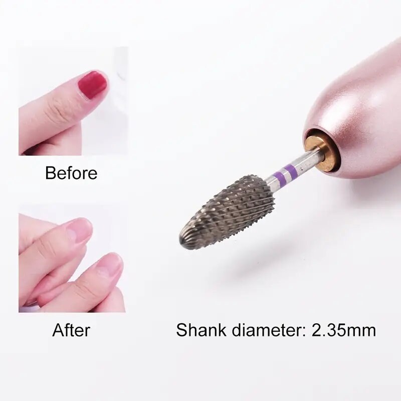 7 Pcs Professional Electric Nail Drill Bits Tungsten Steel Bit Nail Gel Polish Remover Milling Cutters Burr Brush Cuticle Cleaner Manicure
