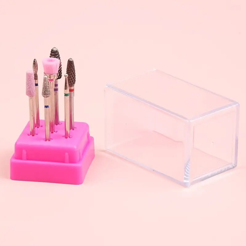 7 Pcs Professional Electric Nail Drill Bits Tungsten Steel Bit Nail Gel Polish Remover Milling Cutters Burr Brush Cuticle Cleaner Manicure