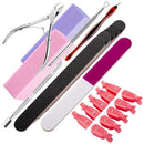 Nail File And Buffer 22 Pcs Professional Manicure Tools Kit With Stainless Steel Cuticle Pusher And Dead Skin Fork Nail Removal Nail Care