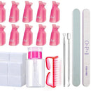 Nail Polish Gel Remover Tools Kit With Nail Clips | Nail Polish Remover Bottle | Cotton Pads | Nail Brush | Cuticle Pusher | Cuticle Peeler