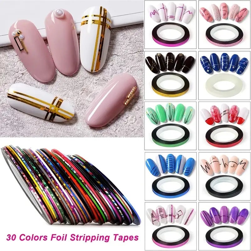 Nail Art Kit Nail Design Tools With 15 Pcs Nial Art Brush 5pcs Nail Dotting Tools 30 Pcs Nail Art Striping Tapes 3pcs3D Nail Art Rhinestones