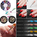 Nail Art Kit Nail Design Tools With 15 Pcs Nial Art Brush 5pcs Nail Dotting Tools 30 Pcs Nail Art Striping Tapes 3pcs3D Nail Art Rhinestones