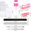 Nail Polish Gel Remover Tools Kit With Nail Clips | Nail Polish Remover Bottle | Cotton Pads | Nail Brush | Cuticle Pusher | Cuticle Peeler