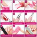 Nail Polish Gel Remover Tools Kit With Nail Clips | Nail Polish Remover Bottle | Cotton Pads | Nail Brush | Cuticle Pusher | Cuticle Peeler