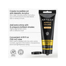 Metallic Acrylic Paint | Set of 8 | Color Jewel Tones | 4 oz Tubes