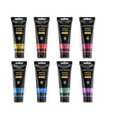 Metallic Acrylic Paint | Set of 8 | Color Jewel Tones | 4 oz Tubes