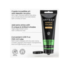 Metallic Acrylic Paint | Set of 8 | Color Floral Brilliance | 4 oz Tubes