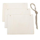 3-Pack Blank Wood Craft Signs | Unfinished Hanging Wood Board With Hole | DIY Door Wall Decoration