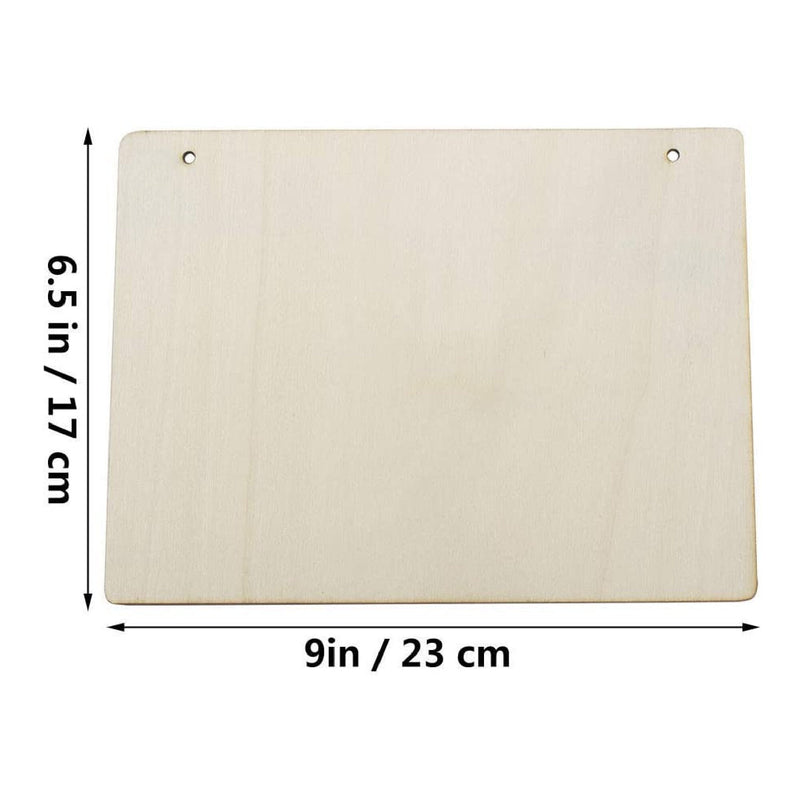 3-Pack Blank Wood Craft Signs | Unfinished Hanging Wood Board With Hole | DIY Door Wall Decoration