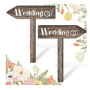 Blulu 2 Pieces Wedding Directional Road Arrow Sign Ceremony Sign Wedding And Reception Sign