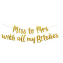 Miss to Mrs Classy & Sassy Bachelorette Gold Glitter Banner - Bachelorette Party Decorations | Favors And Supplies