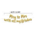 Miss to Mrs Classy & Sassy Bachelorette Gold Glitter Banner - Bachelorette Party Decorations | Favors And Supplies