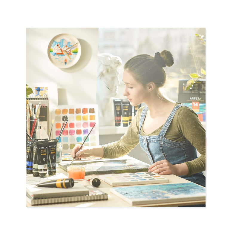 Acrylic Paint | Set 14 Colors | Tubes With Storage Box | 4.06 oz