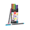Felt Tip Pens | Set of 12 Bright Brush Tip Calligraphy Pens