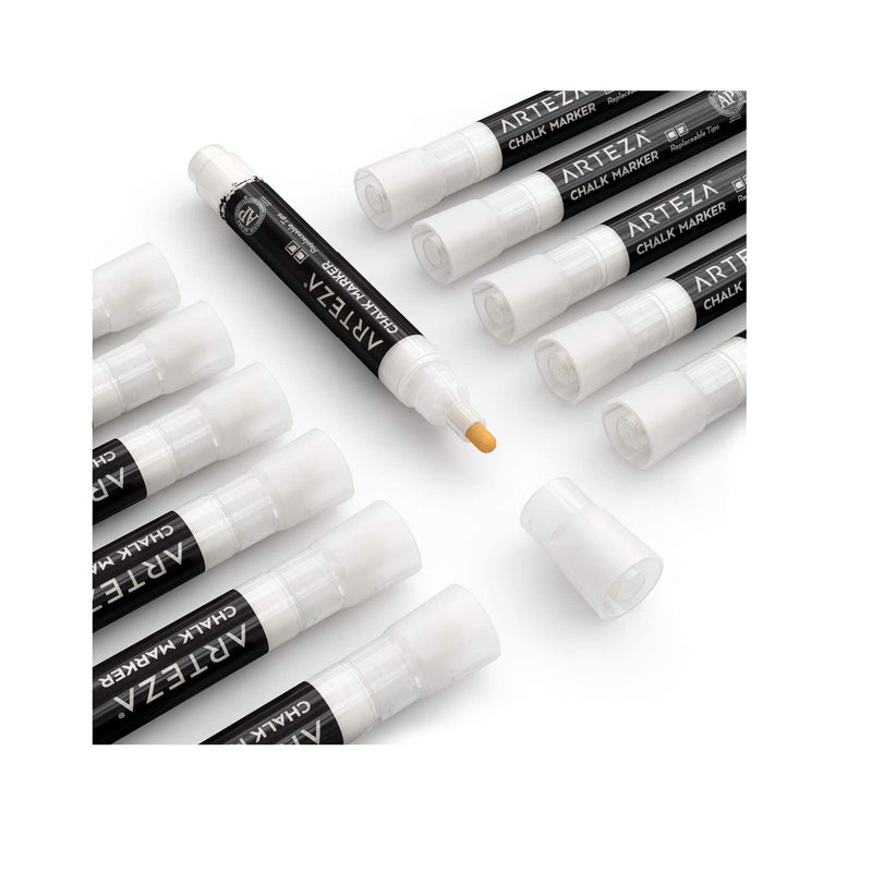 Liquid Chalk Markers Set of 12, White Color