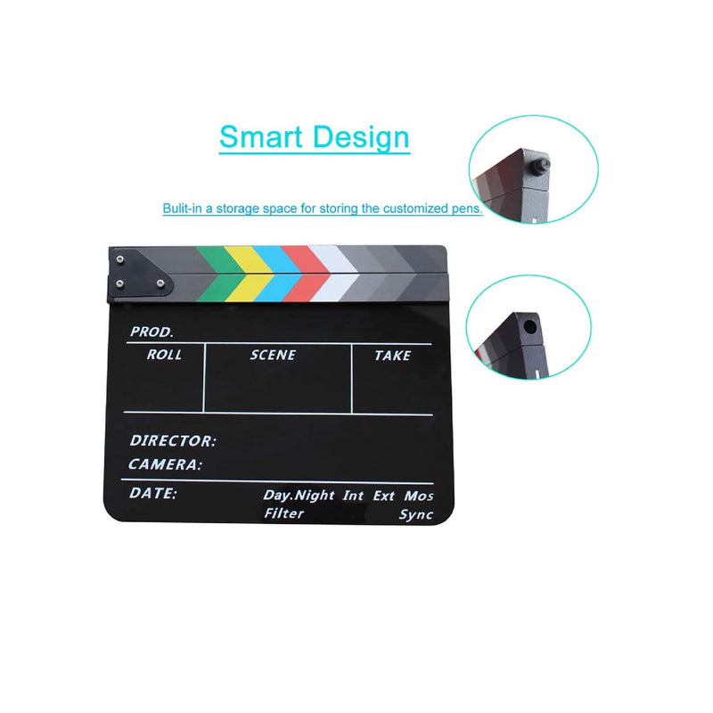 Movie Directors Clapboard | Photography Studio Video TV Acrylic Clapper Board Dry Erase Film Slate Cut Action