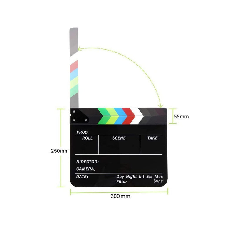 Movie TV Directors Black Clapper Action Cut Board Slate Prop