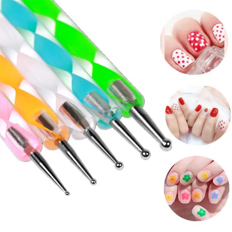 5 Pcs Dotting Pen Tool Nail Art Tip Dot Paint Manicure Kit