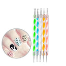 5 Pcs Dotting Pen Tool Nail Art Tip Dot Paint Manicure Kit