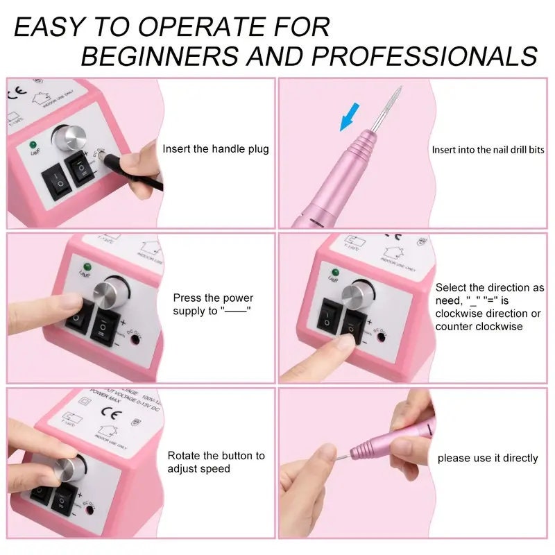 Professional Finger Toe Nail Care Electric Nail Drill Machine Manicure Pedicure Kit Electric Nail Art File Drill With 1Pack Of Sanding Bands