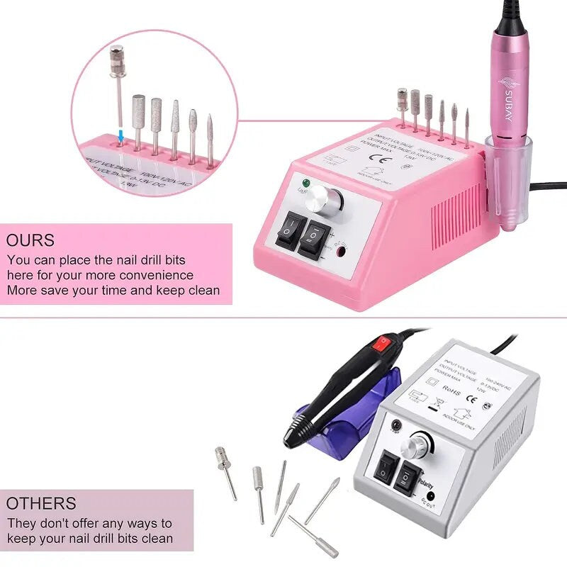 Professional Finger Toe Nail Care Electric Nail Drill Machine Manicure Pedicure Kit Electric Nail Art File Drill With 1Pack Of Sanding Bands