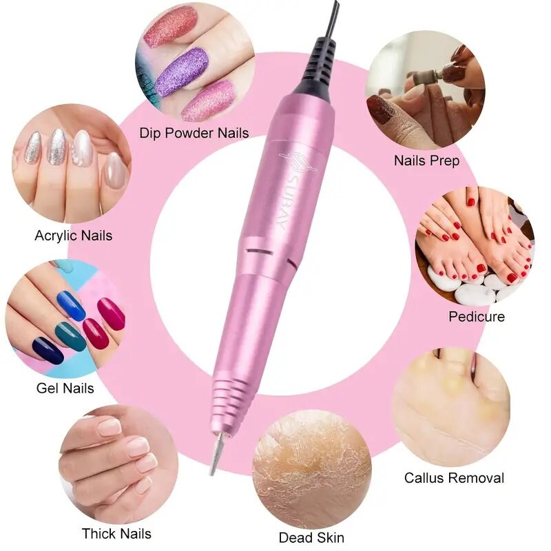 Professional Finger Toe Nail Care Electric Nail Drill Machine Manicure Pedicure Kit Electric Nail Art File Drill With 1Pack Of Sanding Bands
