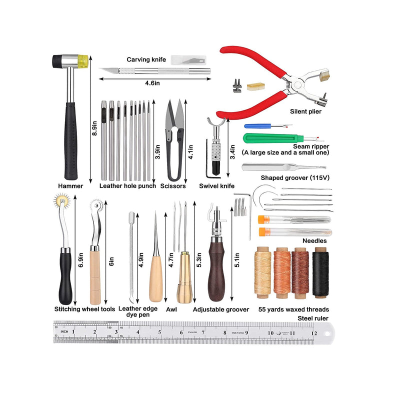 273 Pieces Leather Working Tools and Supplies with Leather Tool Box