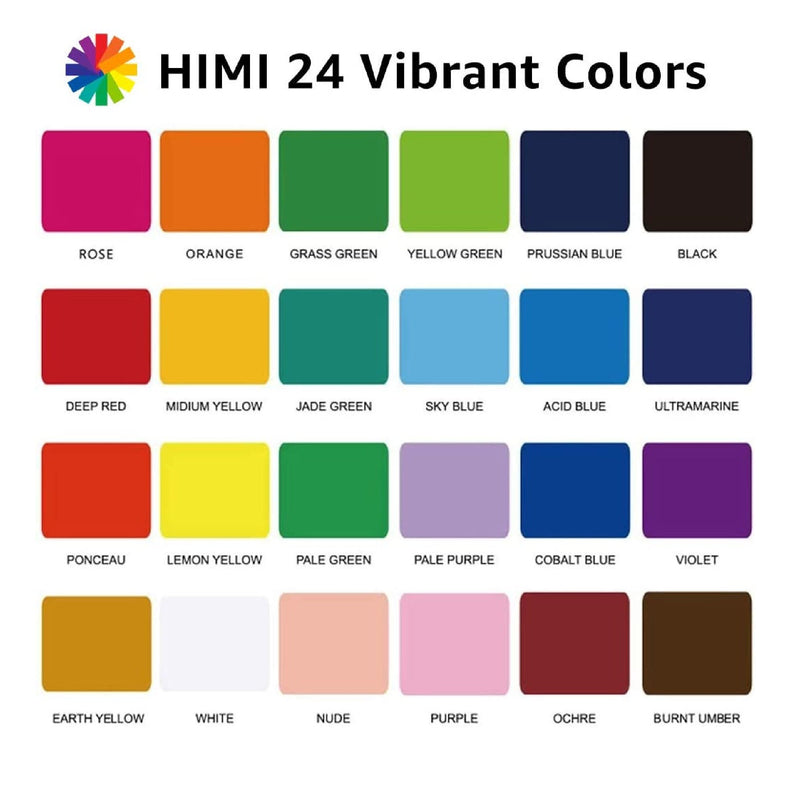 HIMI Gouache | Paint Set | 24 Colors x 30ml | 1oz