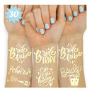 Xo Fetti 30 Bride Tribe Metallic Tattoos | Bachelorette Party Decorations | Bridesmaid Favor + Bride To Be