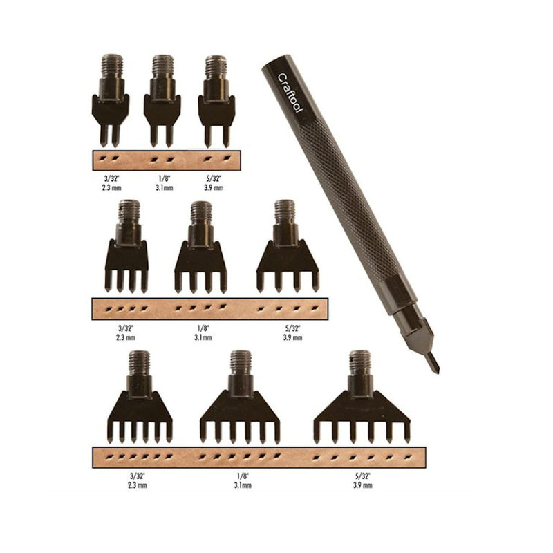 Tandy Leather 3009-00 Diamond Hole Chisel Set