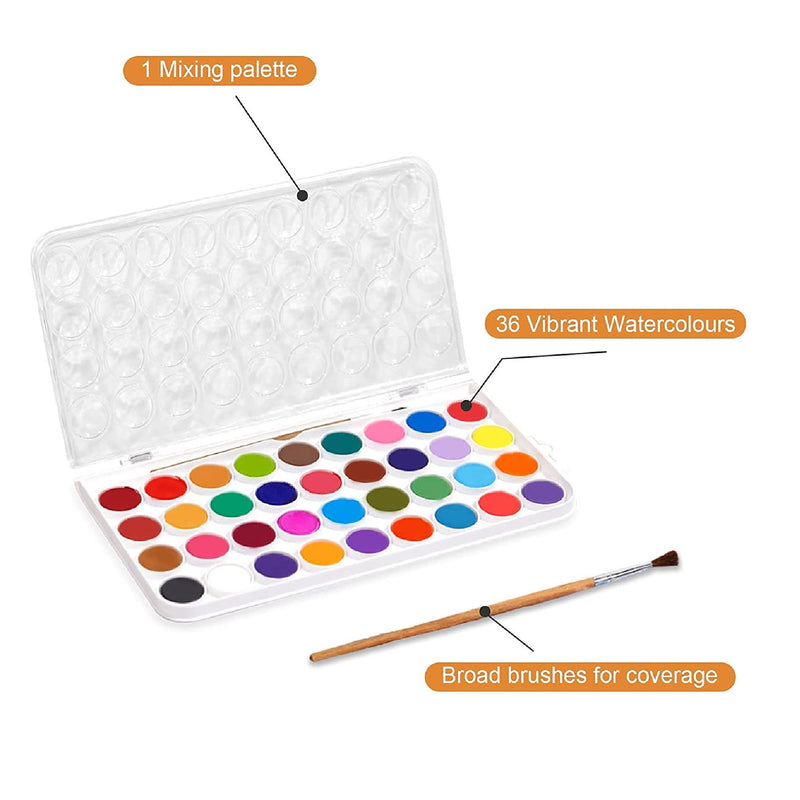 TBC The Best Crafts | 36 Color Watercolor Paint Set