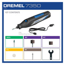 Dremel 7350-5 Cordless Rotary Tool Kit, Includes 4V Lithium Ion Battery And 7 Rotary Tool Accessories