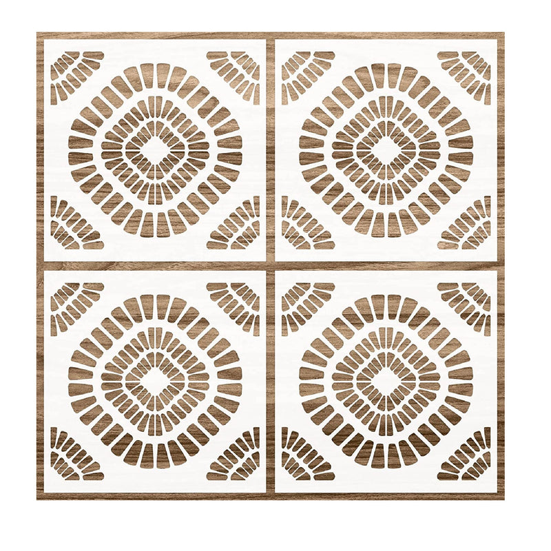 4 Reusable Tile Stencils 12" x 12" | Wall Stencils | Tile Pattern