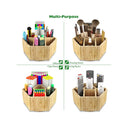 Bamboo Rotating Art Supply Organizer | 7 Sections | Hold 350+ Pencils | School Supplies Organizer for Pen