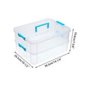 BTSKY 2 Layer Stack & Carry Box |  Plastic Multipurpose Portable Storage Container Box Handled Organizer Storage Box