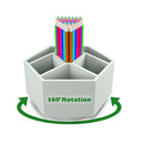 Bamboo Rotating Art Supply Organizer | 7 Sections | Hold 350+ Pencils | School Supplies Organizer for Pen