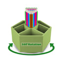 Bamboo Rotating Art Supply Organizer | 7 Sections | Hold 350+ Pencils | School Supplies Organizer for Pen